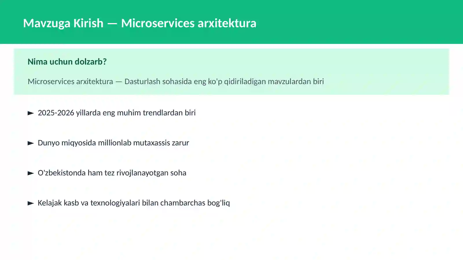 Microservices arxitektura 2