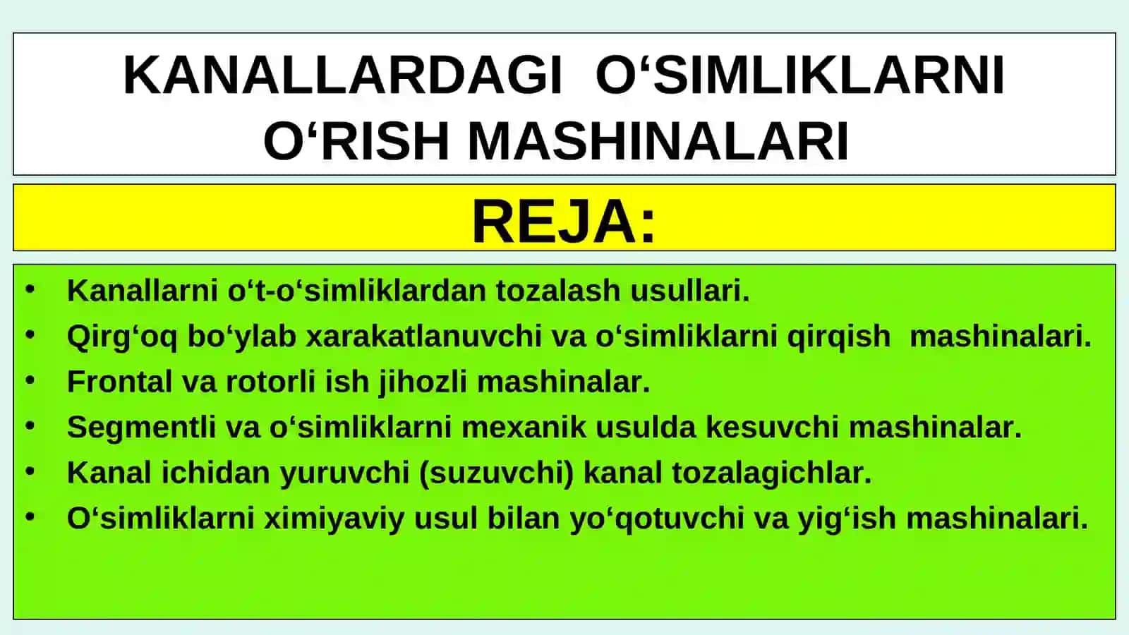 GIDROMELIORATIV ISHLARNI MEXANIZATSIYALASH 2