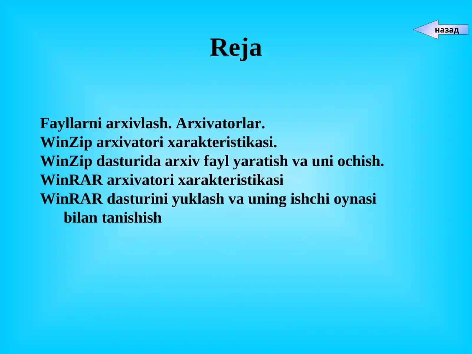 Zip arxivlash dasturi va uning imkoniyatlari 2