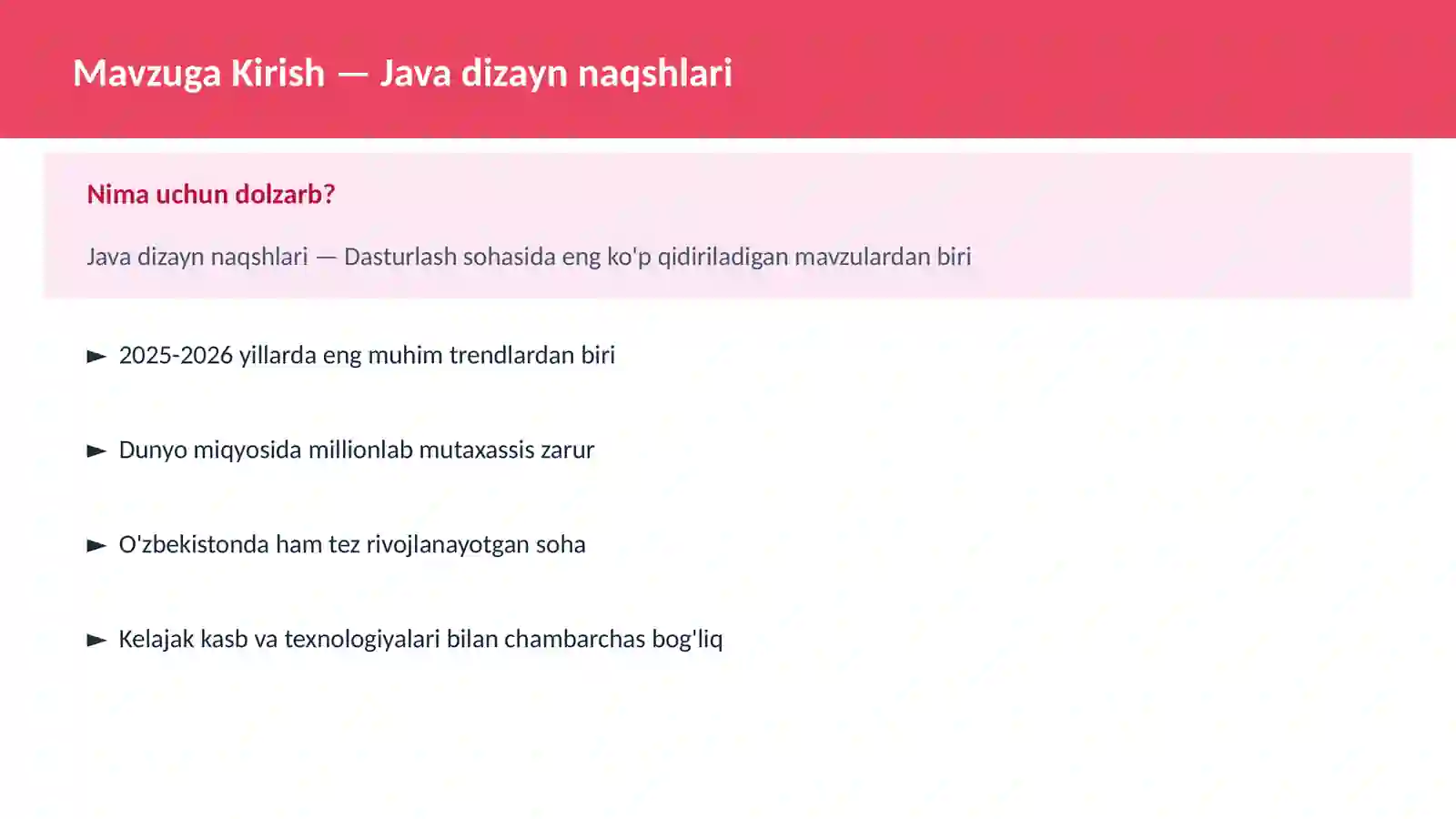 Java dizayn naqshlari 2