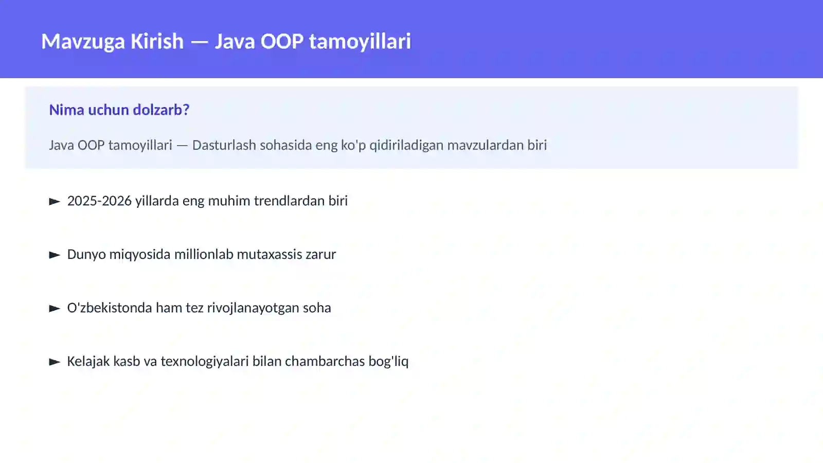 Java OOP tamoyillari 2