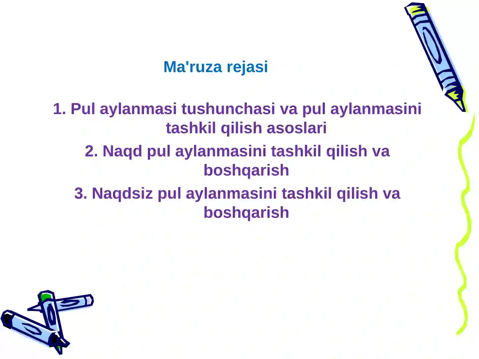 Pul aylanmasi va uning tarkibi 2
