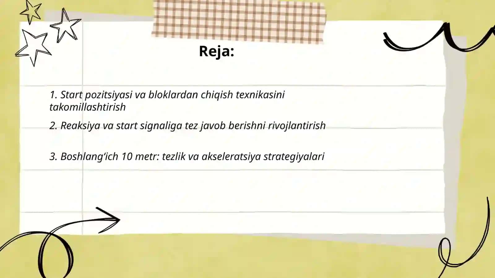 Qisqa masofaga yugurish 60 metrga yugurish texnikasini takomillashtirish 2