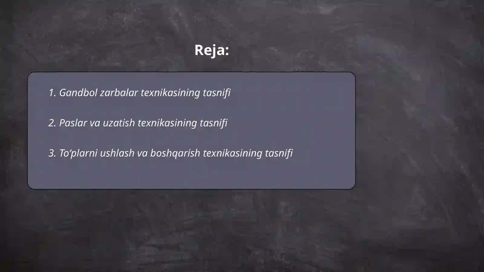 Gandbol oyini texnikasi va taktikasini tasnifi 2