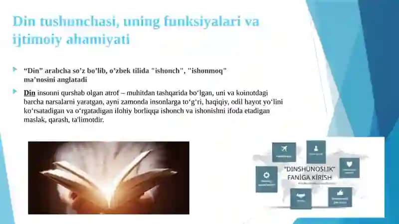 Dinshunoslik fanining predmeti, maqsadi va vazifalari 2