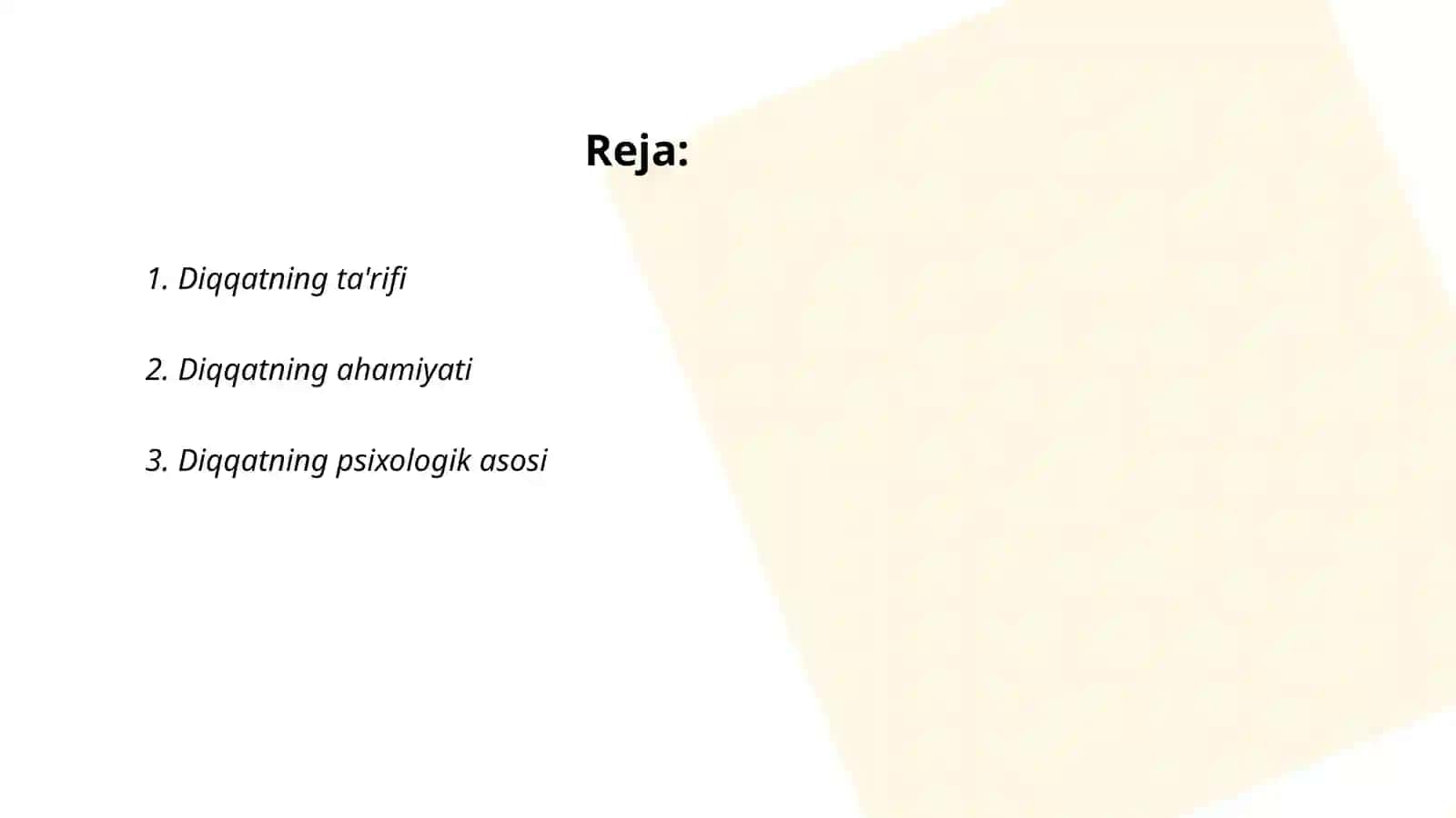Diqqatning ta'rifi 2