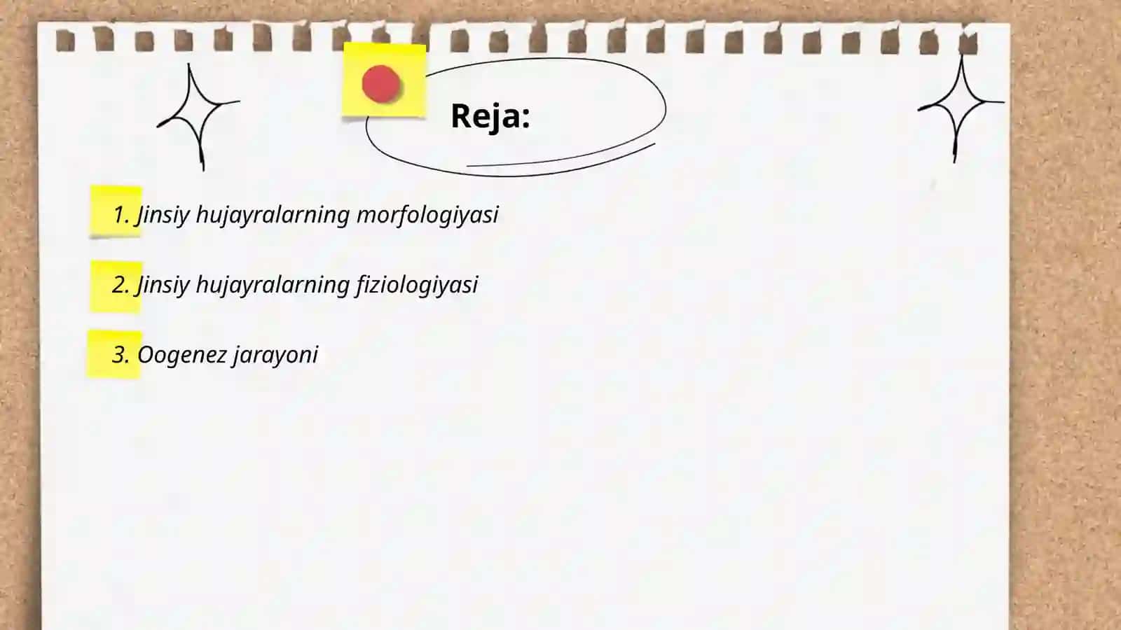 Jinsiy hujayralarning morfologik, fiziologik xususiyatlari. Oogenez va spermatogenez jarayonlari 2