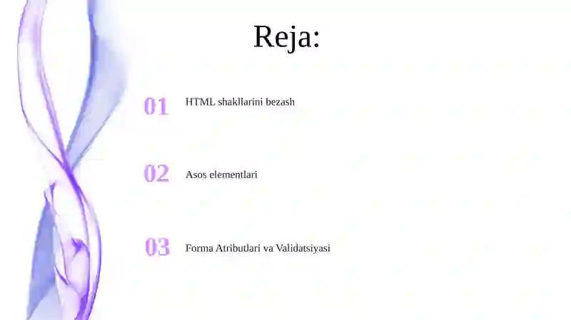HTML tilida forma yaratish imkonyatlari 2
