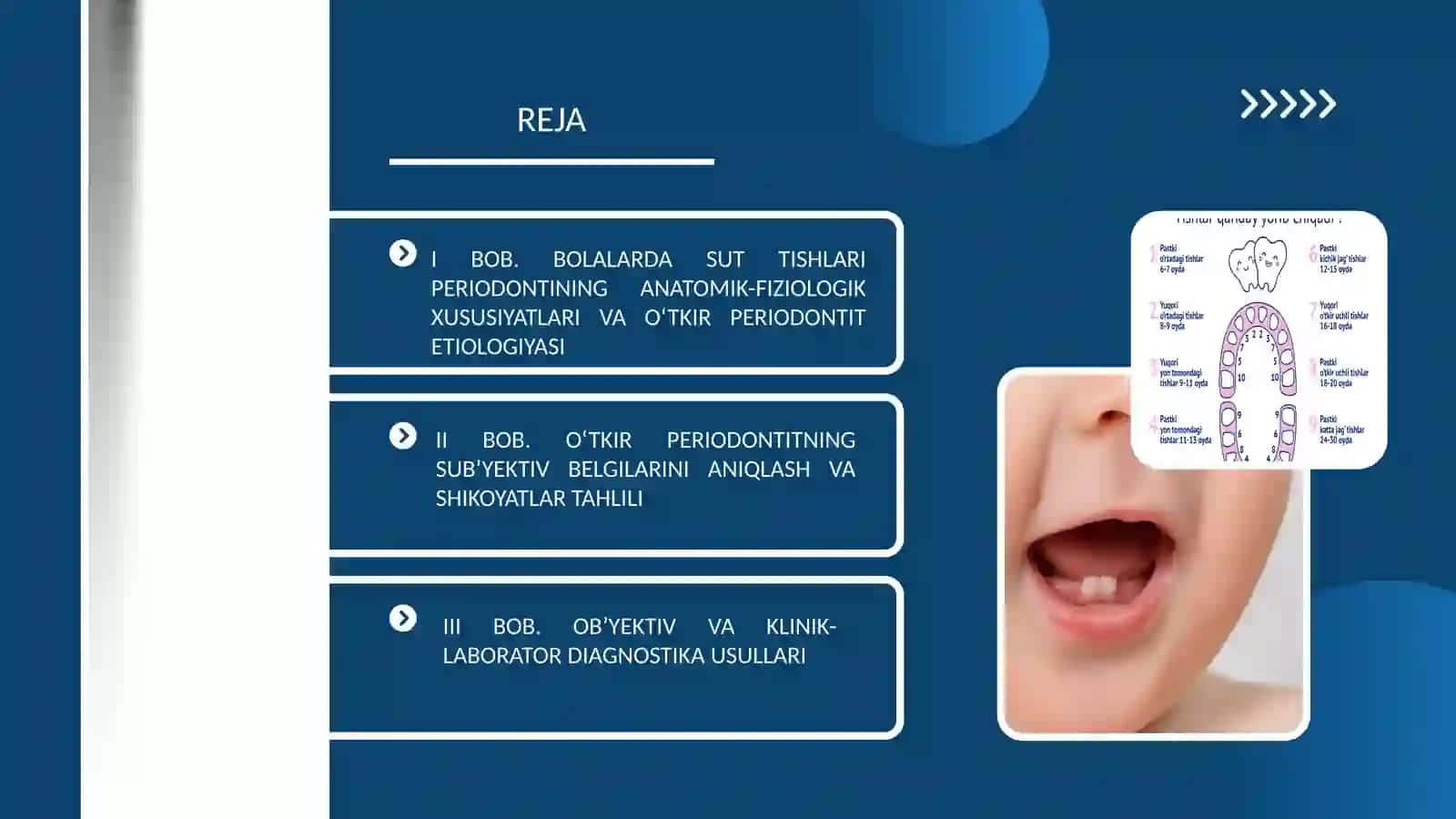 Bolalarda sut tishlarda kechuvchi o’tkir periodontitga xos sub’yektiv va ob’yektiv belgilarni aniqlash 2