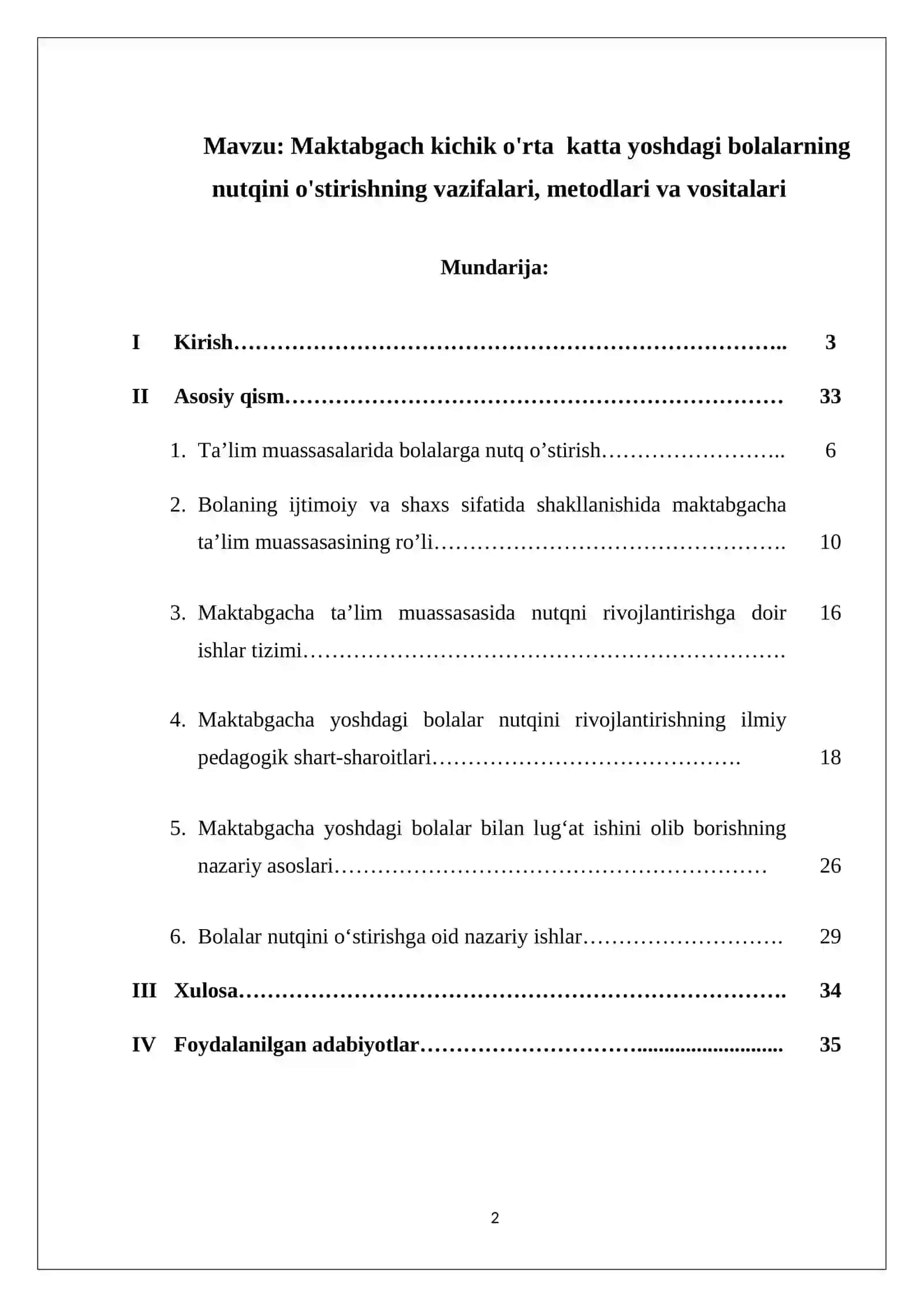 Maktabgach kichik o'rta katta yoshdagi bolalarning nutqini o'stirishning vazifalari, metodlari va vositalari 2