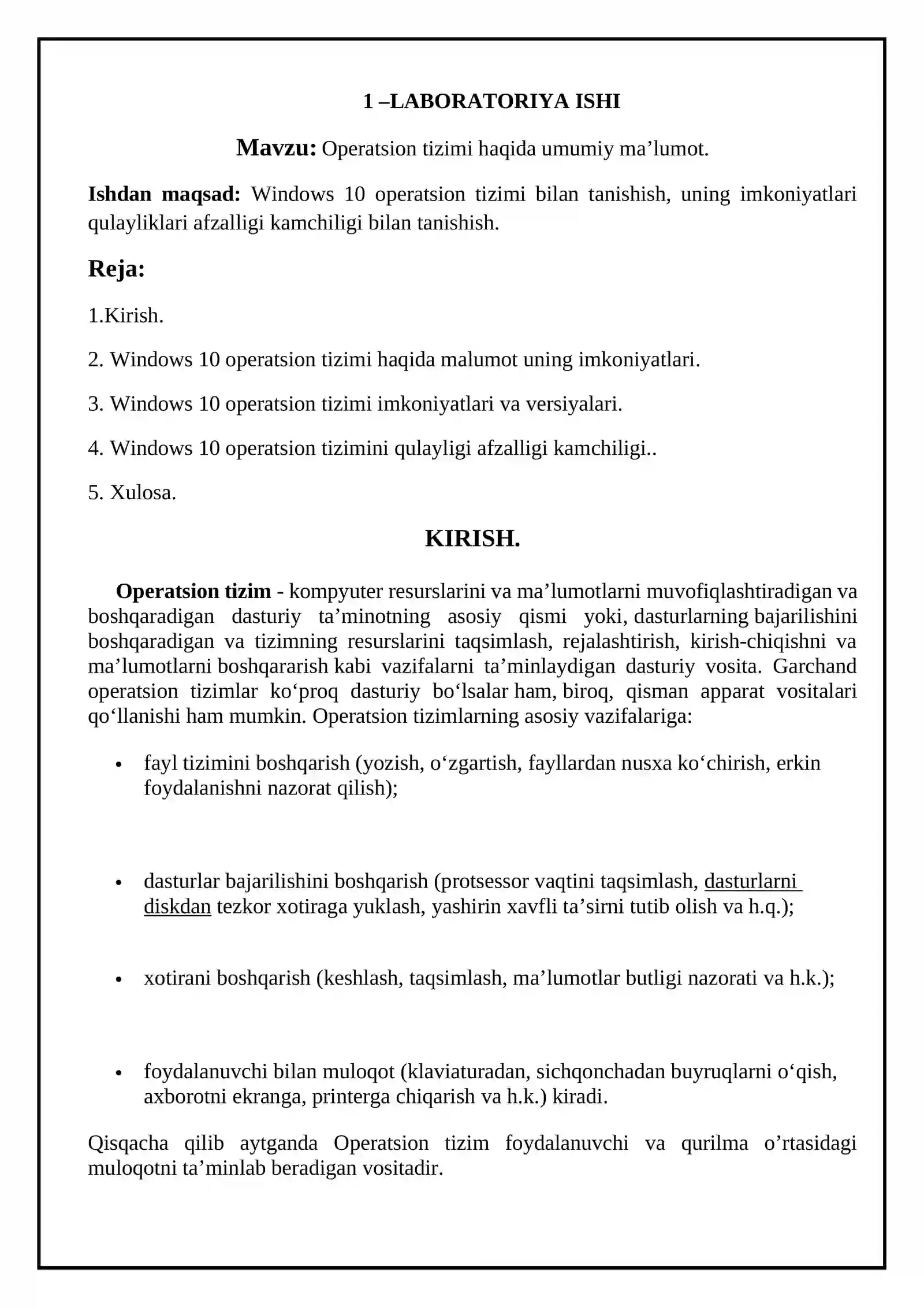 Operatsion tizimlar 2