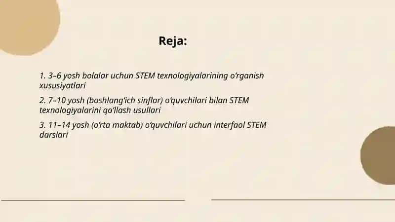 Oʻquvchilarning turli yosh toifalari uchun STEM texnologiyalari 2