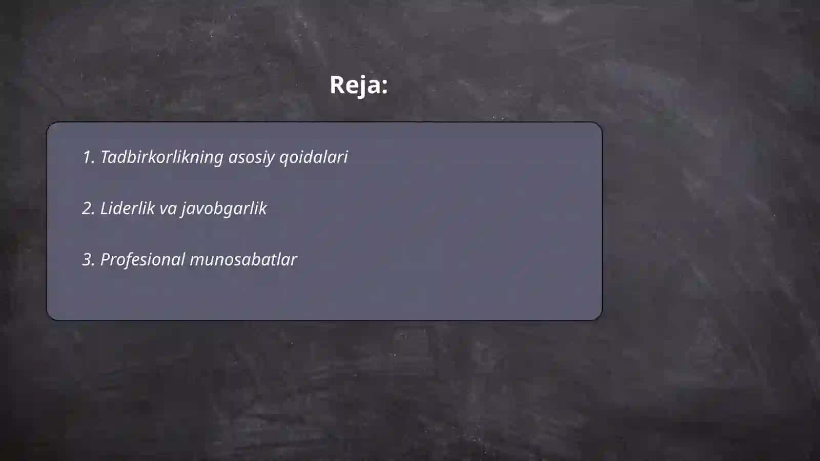 Tadbirkorlik etikasi va maʼdaniyati 2