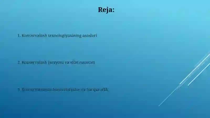 Konservalangan mahsulotlar texnologiyasi 2