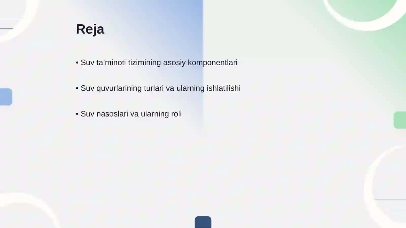 Suv ta’minoti tizimida ishlatiladigan jihozlar 2