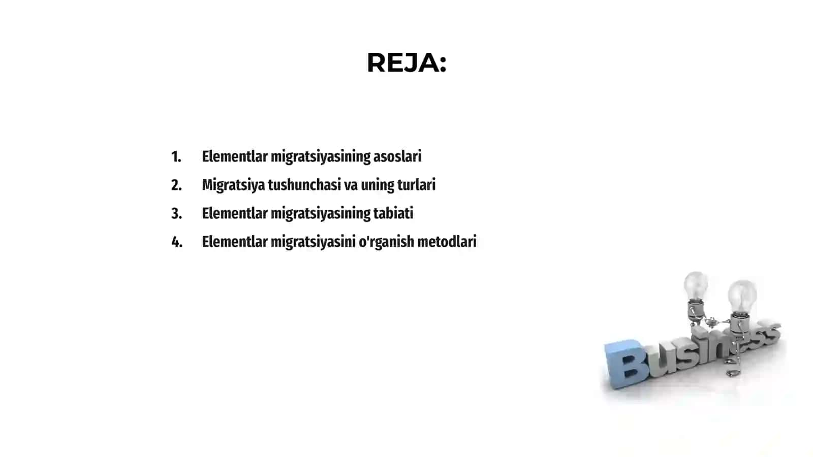 Elementlar migratsiyasini o'rganish 2