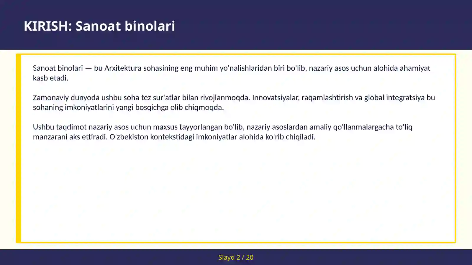 Sanoat binolari 2