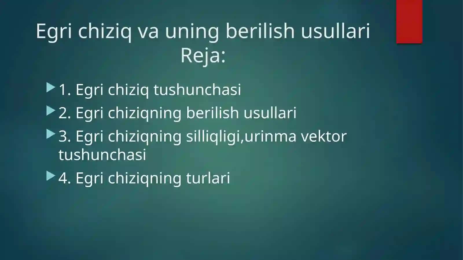 SUYAROVA RAXIMANING DIFFRENSIAL GEOMETRIYA VA TOPOLOGIYA FANIDAN TAYYORLAGAN MUSTAQIL ISHISI 2
