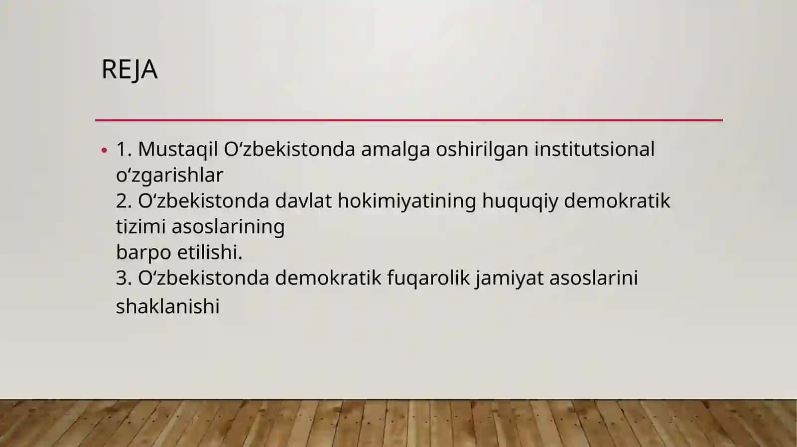 HUQUQIY DEMOKRATIK DAVLAT VA FUQAROLIKJAMIYATI ASOSLARINING BARPO ETILISHI 2