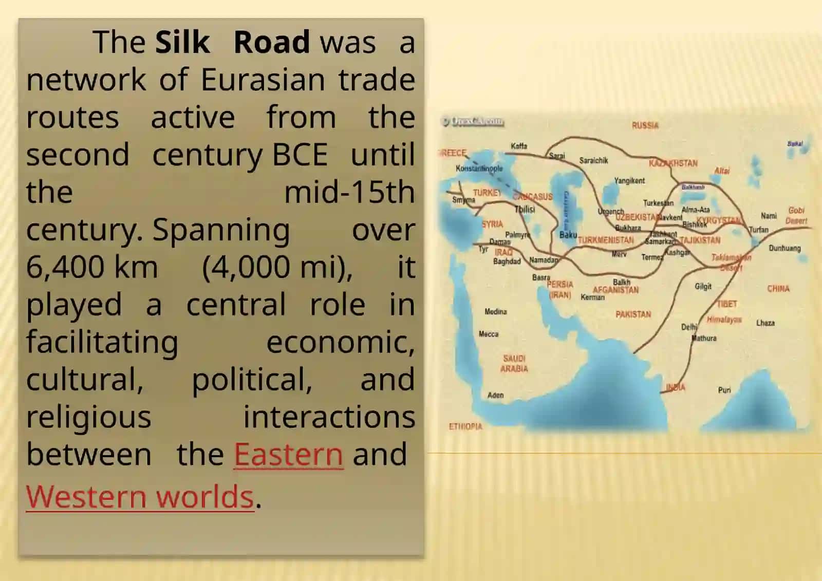 The Silk Road trade routes 2