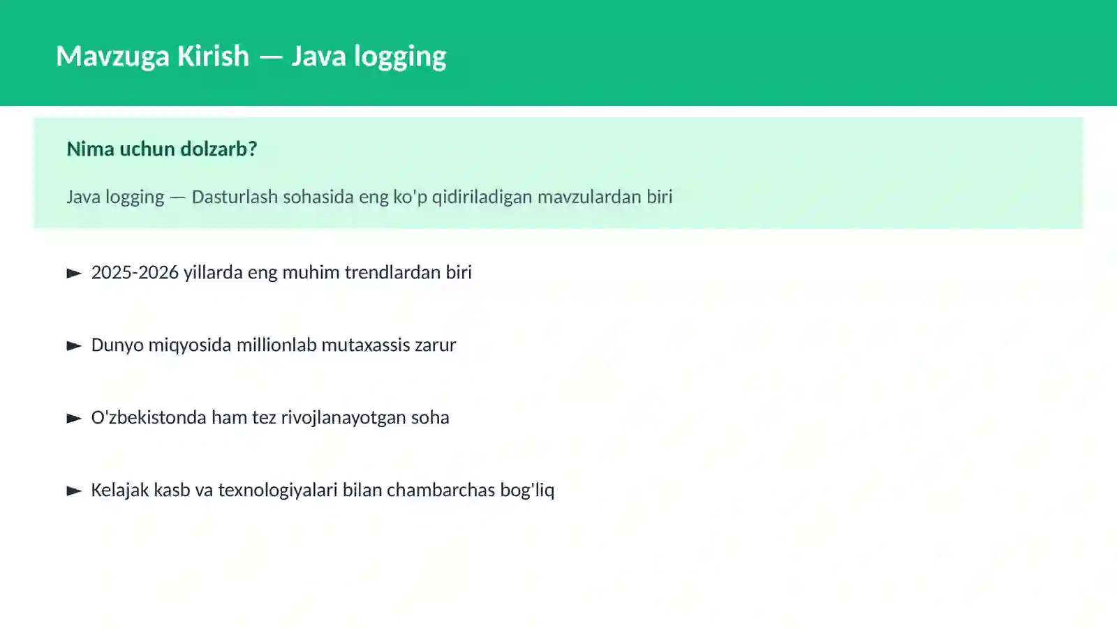 Java logging 2