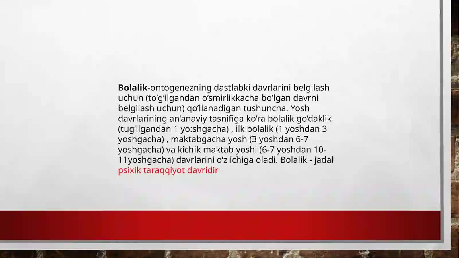 Bolalar Psixologiyasi Predmetini Aniqlashtirish 2