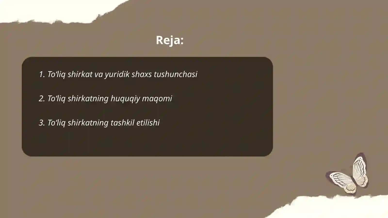Toʻliq shirkat va yuridik shaxs tushunchasi 2