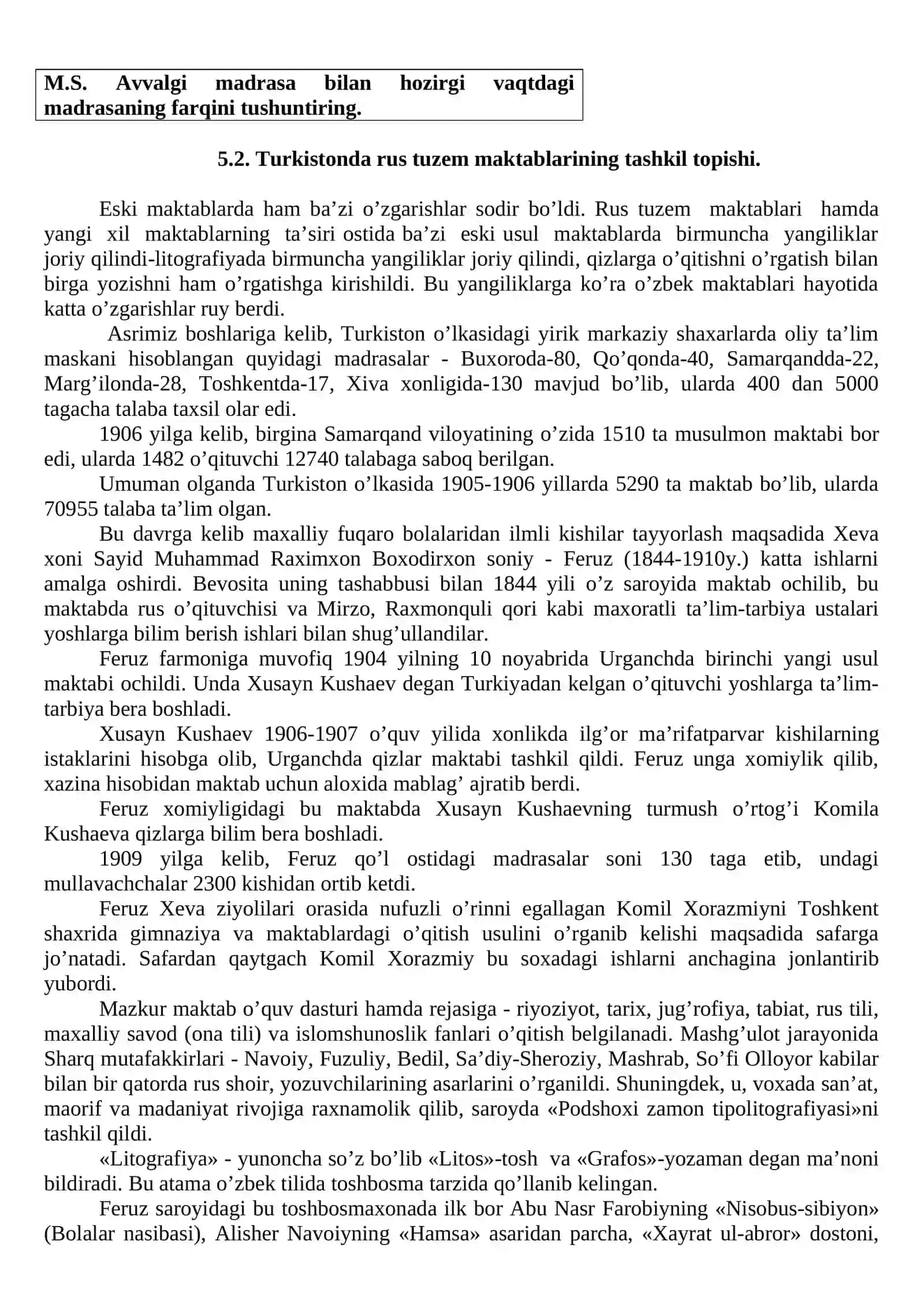 Turkiston o’lkasida ta’lim-tarbiya va pedagogik fikrlar 2