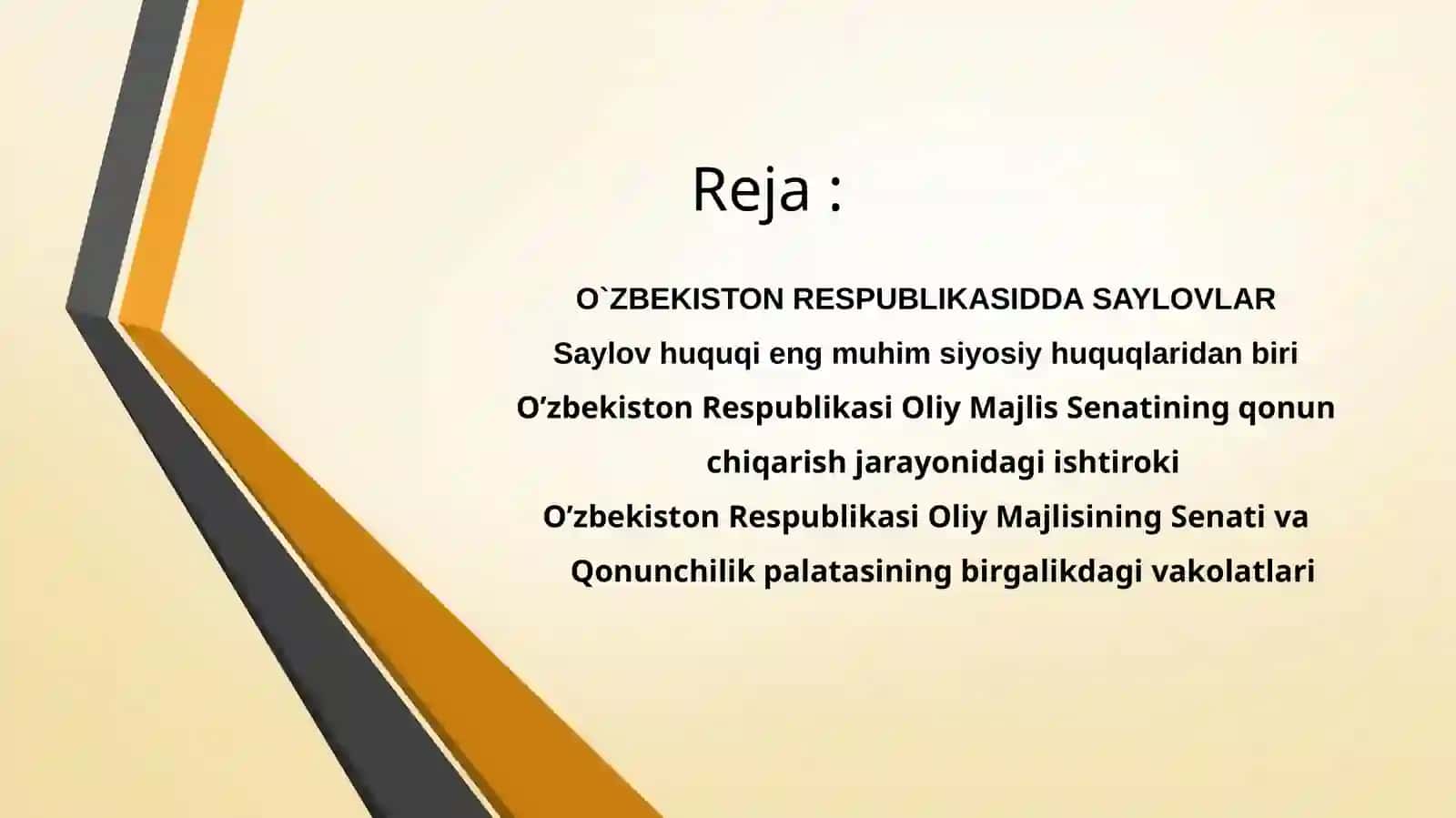 Saylov tizimi tushunchasi. Oliy majlis – O`zbekiston respublikasining oliy vakillik organi va qonun chiqaruvchi organ. 2