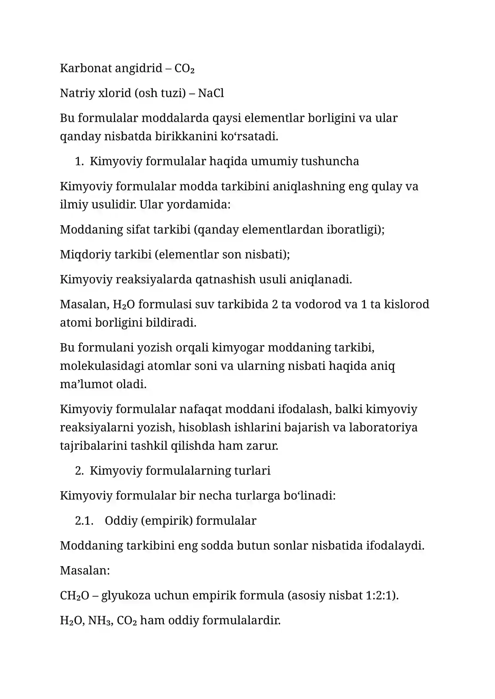 Kimyoviy formulalar 2