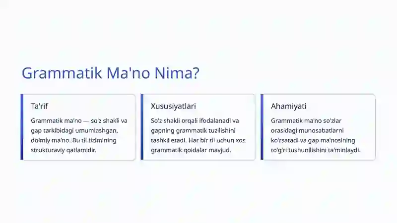 Grammatik va Leksik Ma'no 2