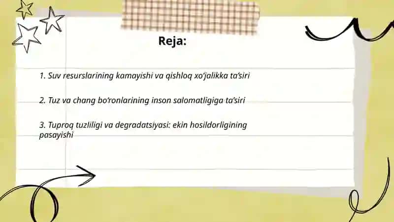 Orol dengizi qurishi oqibatida yuzaga kelgan ijtimoiy-ekologik muammolar 2