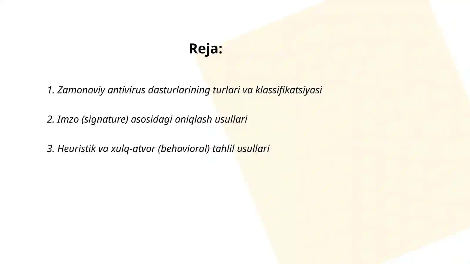 Zamonaviy antivirus dasturiy vositalari va ularning imkoniyatlari 2