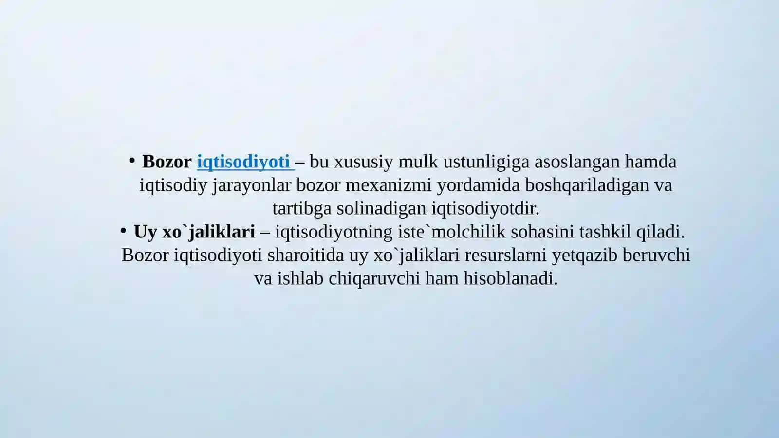 Bozoriqtisodiyotining afzalliklari va kamchiliklari 2