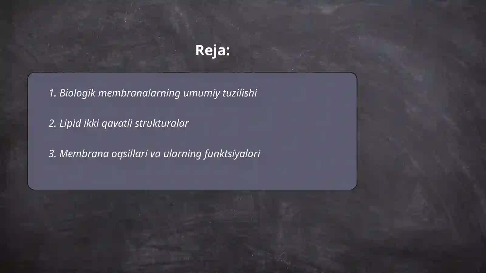Biologik membrana tuzilishi,o'pkada gazlar almashinuvi. Oshqozon va ichaklarda diffuziya 2