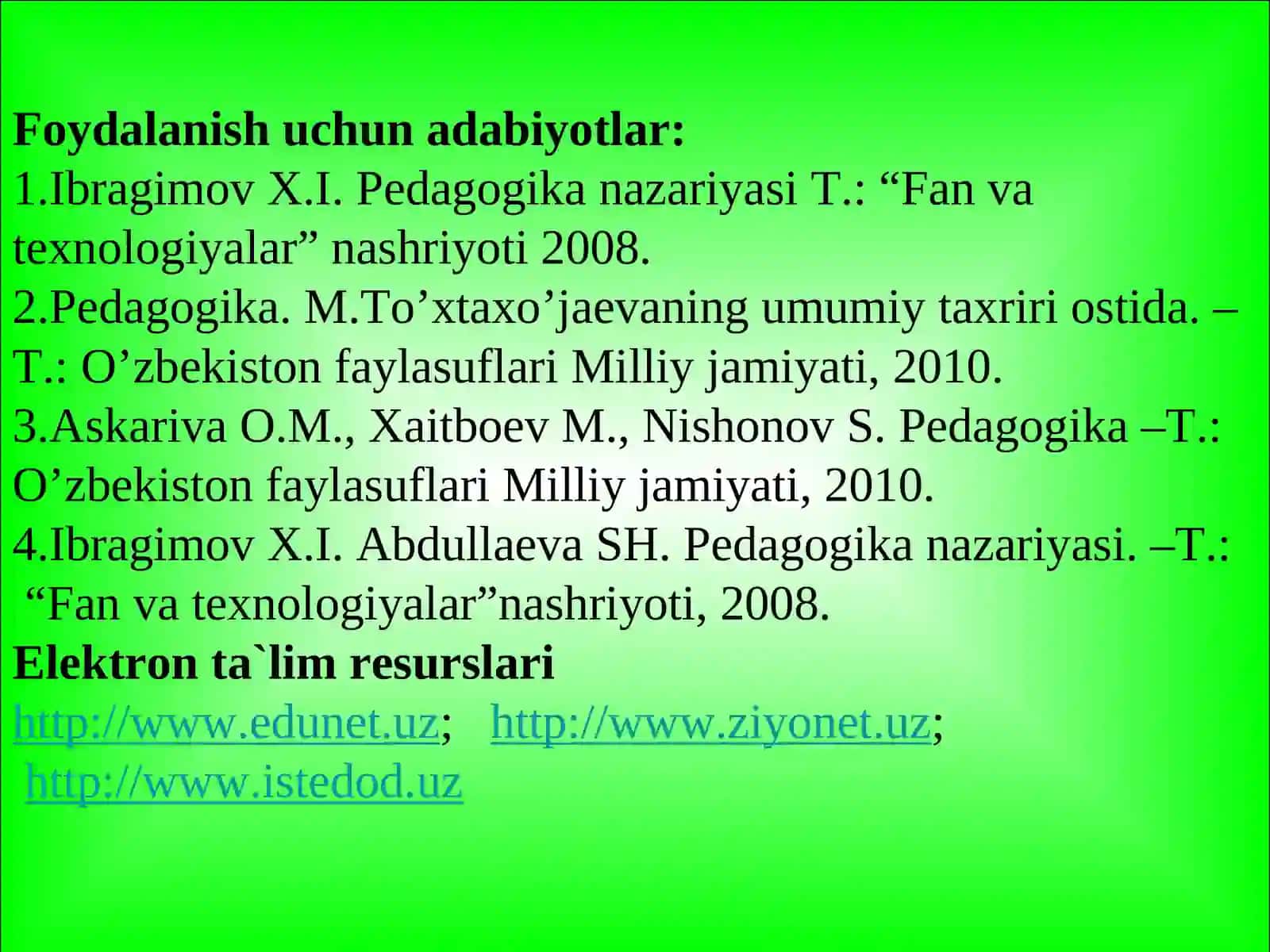 Pedagogika fanining predmeti va metodologiyasi 2