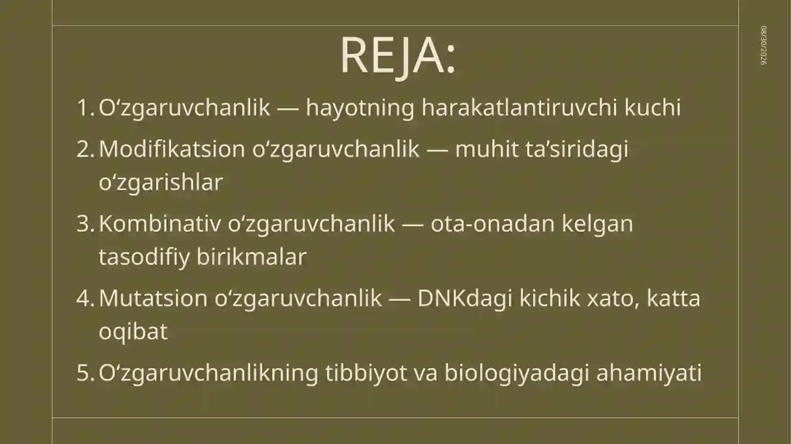 O‘zgaruvchanlik vauning xillari 2