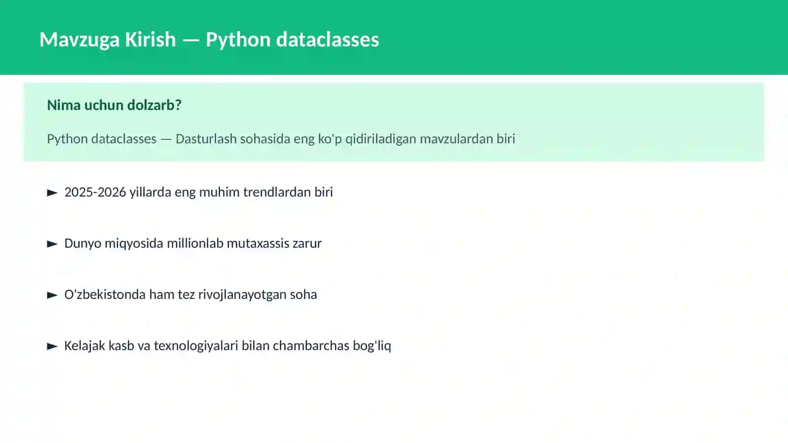 DASTURLASH | PYTHON DASTURLASH 2