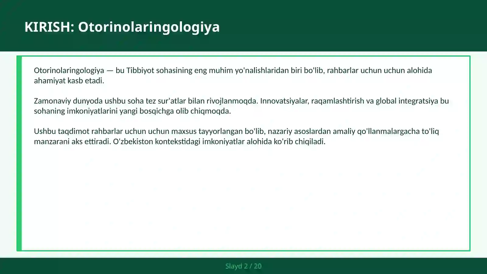 OTORINOLARINGOLOGIYA 2
