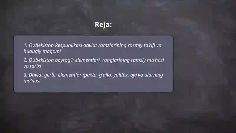 Oʻzbekiston respublikasi davlat ramzlari va ahamiyati 2