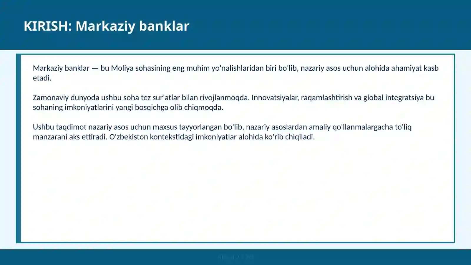 Markaziy banklar 2