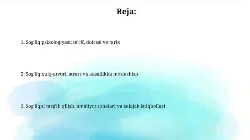 Salomatlik psixologiyasi: fan hamda amaliyot sifatida 2