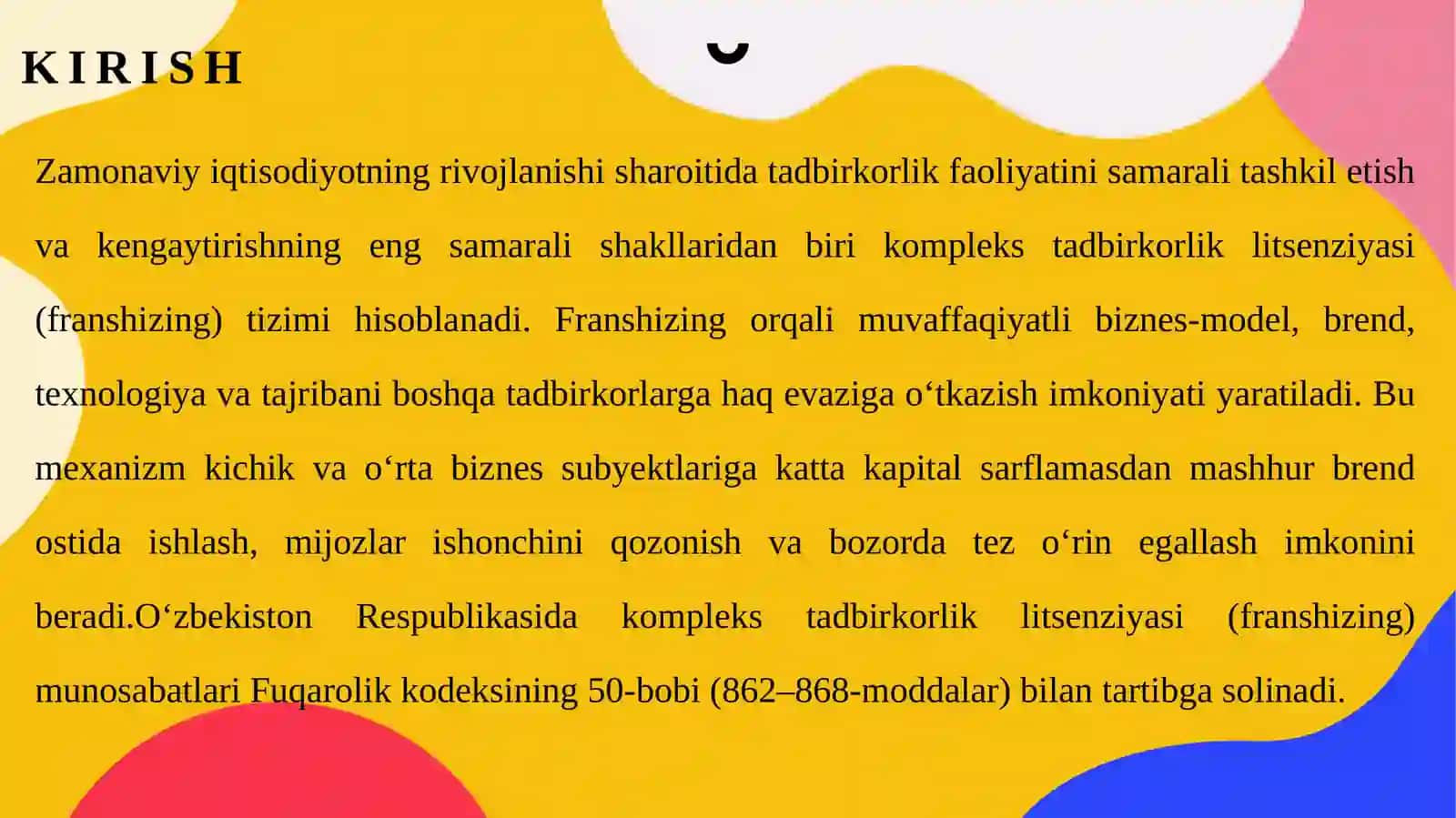 Kompleks tadbirdirlik litsenziyasi (franshizing) shartnomasi 3
