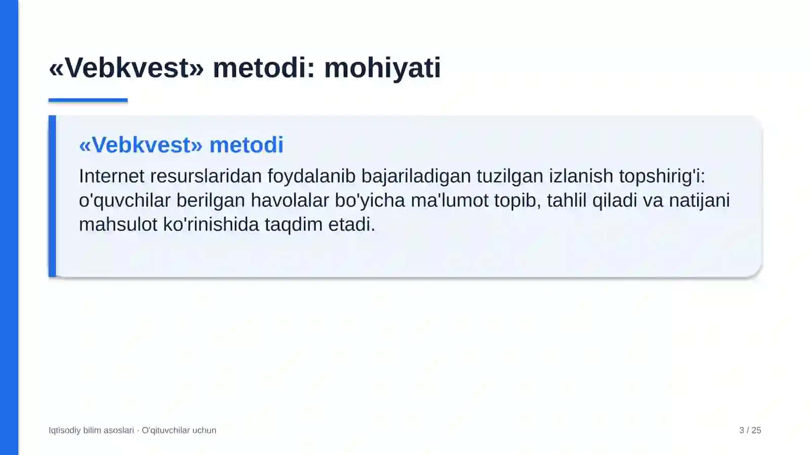 iqtisodiy bilim asoslari darslarida vebkvest metodidan foydalanish 9948 3