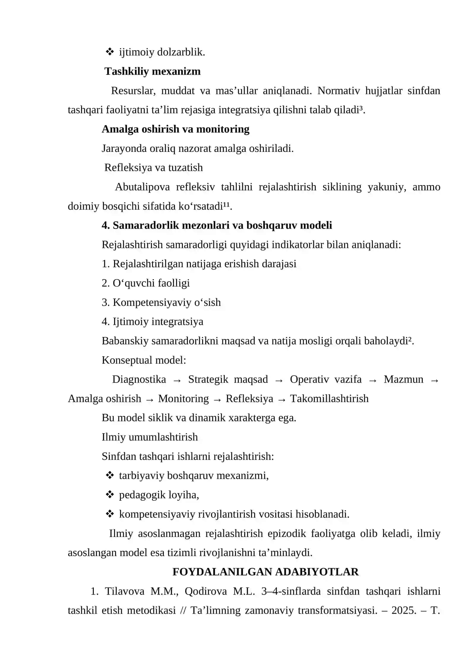 SINFDAN TASHQARI ISHLARNI REJALASHTIRISH TAMOYILLARI VA BOSQICHLARI 3