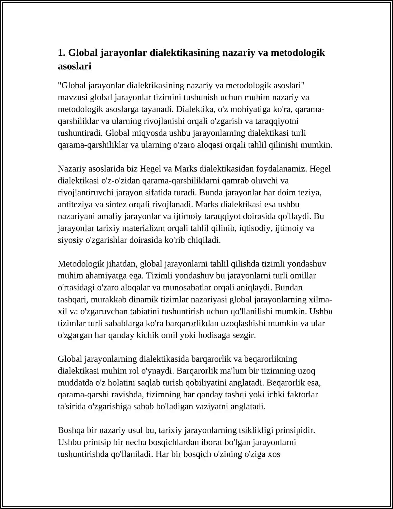 GLOBAL JARAYONLAR DIALEKTIKASI 3