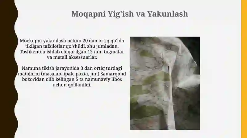 Bayram Kiyimlarining Texnologik Xaritasini Tayyorlash Uchun Maket Tikish 3