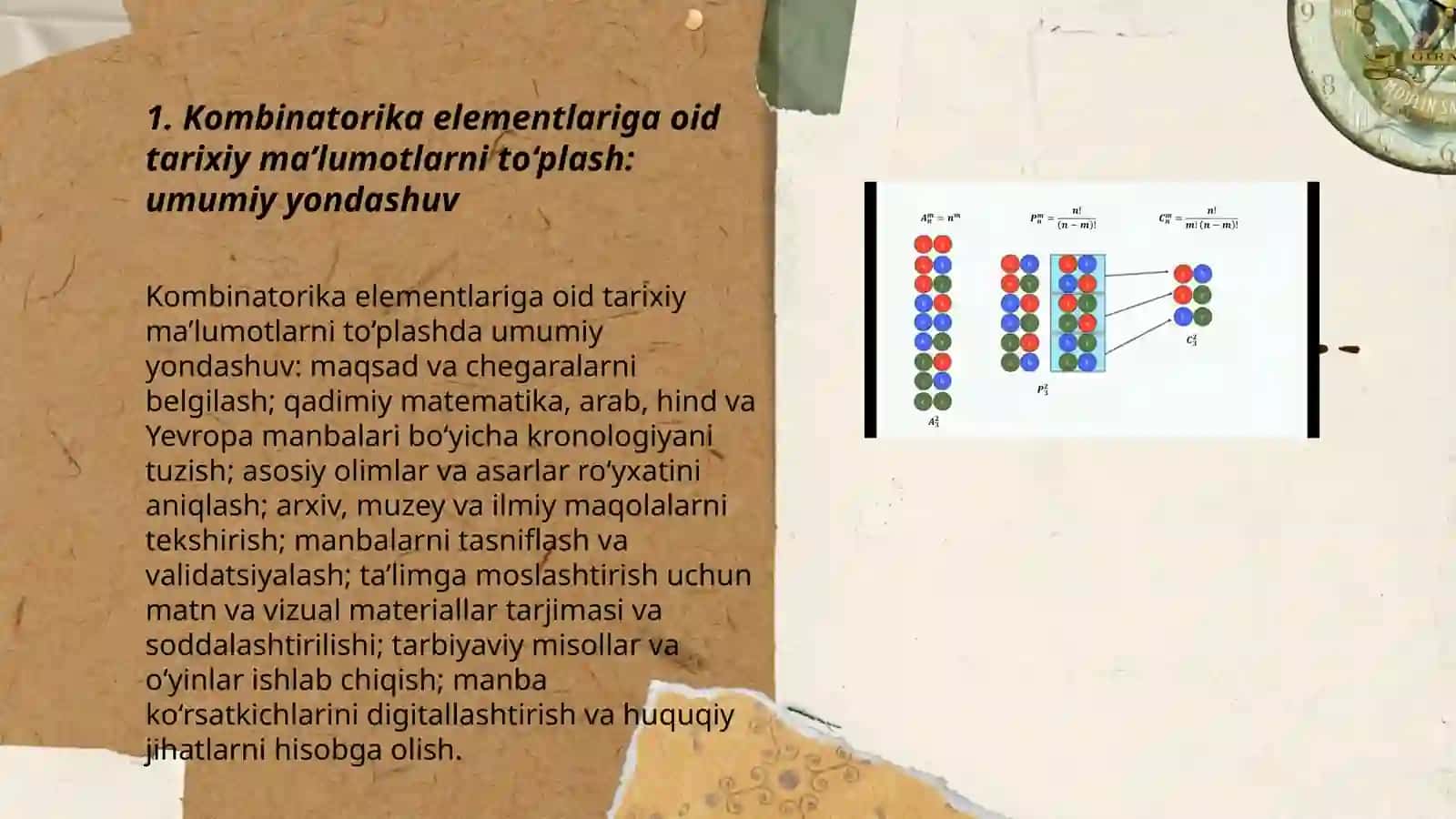 Kombinatorika elementlariga oid tarixiy ma'lumotlar to'plash 3