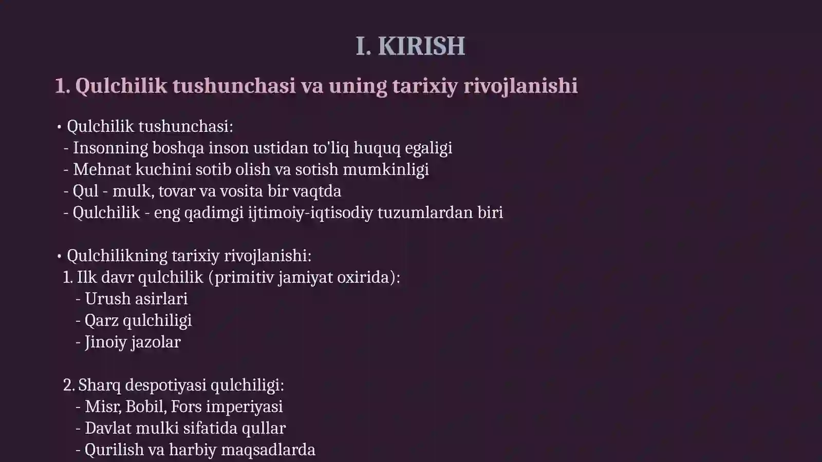 Antik qulchilikning oʻziga xos xususiyatlari 3