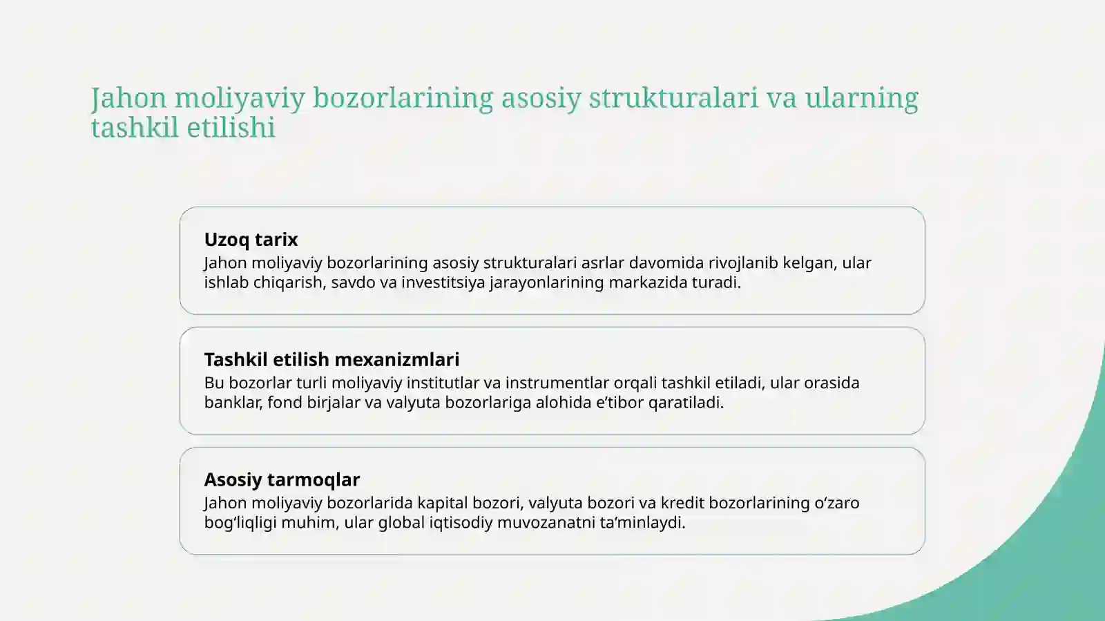 Jahon moliyaviy bozorlari va markazlari 3
